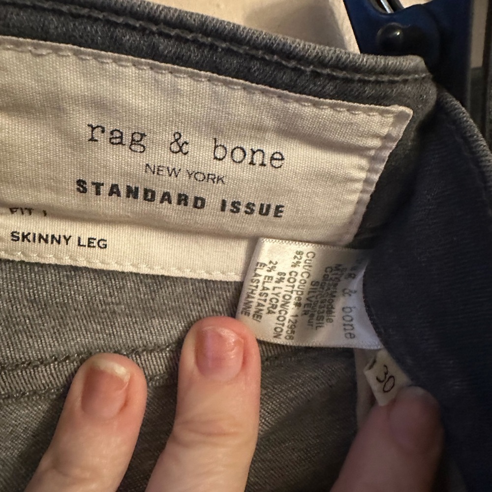 Rag & Bone Charcoal Skinny Leg Jeans - Picture 3 of 3